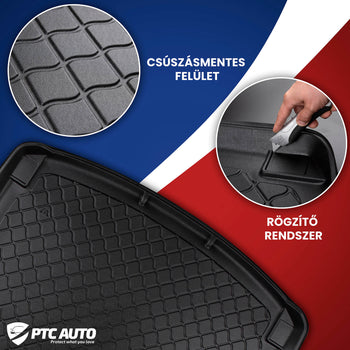 Csomagtértálca Ford Fiesta VI, ferdehátú karosszéria, gyártmány 10.2008 - 06.2017, alsó csomagtér, dupla csomagtérpadló nélkül, oldalsó fülekkel | 192626GRD