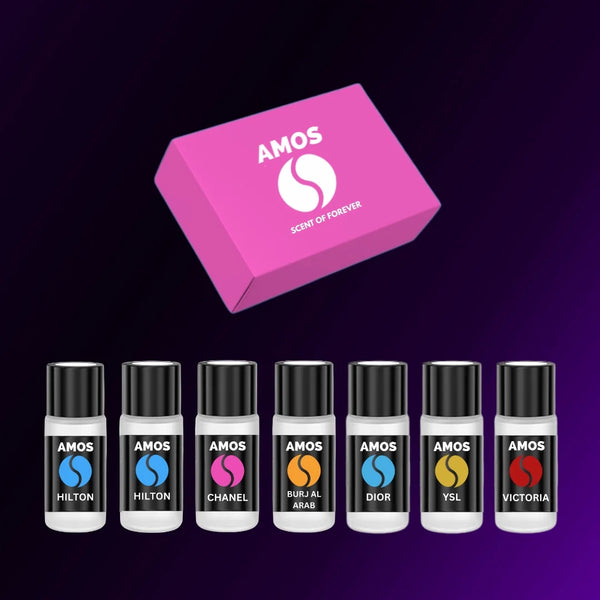 Amos Mini Pink csomag: szürke parfümdiffúzor + Pink szett 7 utántöltővel