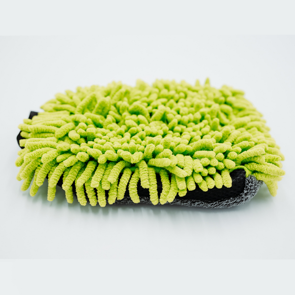 Mănușa din microfibră cu două fețe pentru spălare auto - verde neon