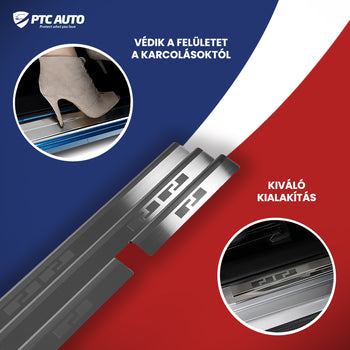 Rozsdamentes acél küszöbvédők Peugeot 207, gyártmány 2006 - 2012, ferdehátú karosszéria 3 ajtós | 08-0871