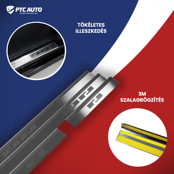 Rozsdamentes acél küszöbvédők Ford Fiesta VII, gyártmány 07.2017 - jelen, ferdehátú karosszéria | 08-1235