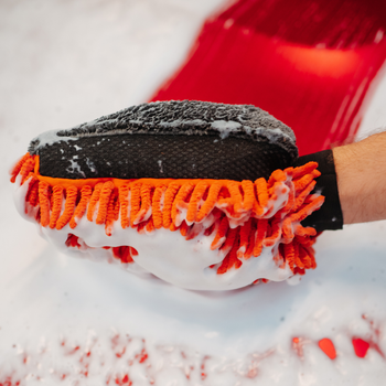 AMOS Powerfluff ultra nedvszívó mikroszálas törölköző, narancssárga, 1000 GSM, 60x80 cm + AJÁNDÉK kesztyű