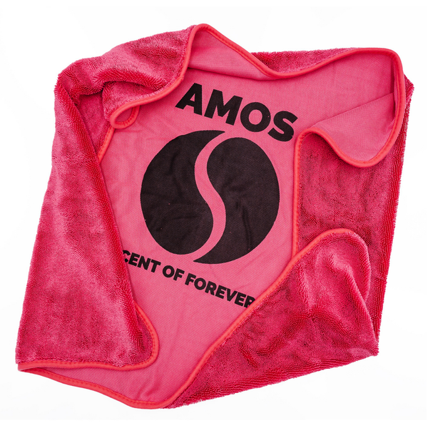 AMOS Powerfluff ultra nedvszívó mikroszálas törölköző, rózsaszín, 1000 GSM, 60x80 cm + AJÁNDÉK kesztyű