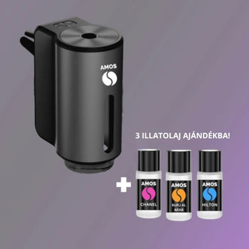 Fekete mini AMOS Diffúzor + 3 illat AJÁNDÉK