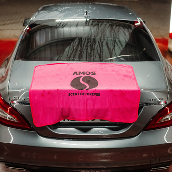 AMOS Powerfluff ultra nedvszívó mikroszálas törölköző, rózsaszín, 1000 GSM, 60x80 cm + AJÁNDÉK kesztyű