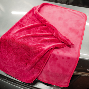 AMOS Powerfluff ultra nedvszívó mikroszálas törölköző, rózsaszín, 1000 GSM, 60x80 cm + AJÁNDÉK kesztyű