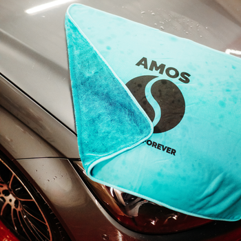 AMOS Powerfluff ultra nedvszívó mikroszálas törölköző, kék, 1000 GSM, 60x80 cm + AJÁNDÉK kesztyű