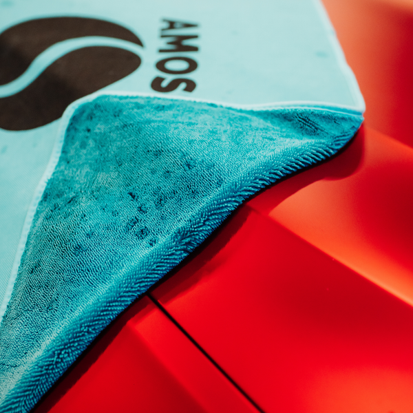 AMOS Powerfluff ultra nedvszívó mikroszálas törölköző, kék, 1000 GSM, 60x80 cm + AJÁNDÉK kesztyű