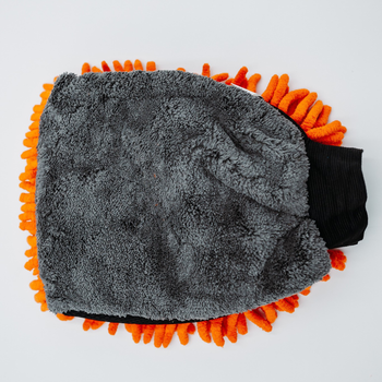 AMOS Powerfluff ultra nedvszívó mikroszálas törölköző, narancssárga, 1000 GSM, 60x80 cm + AJÁNDÉK kesztyű