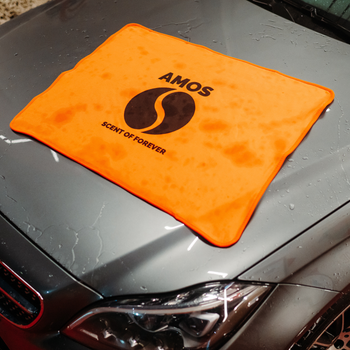 AMOS Powerfluff ultra nedvszívó mikroszálas törölköző, narancssárga, 1000 GSM, 60x80 cm + AJÁNDÉK kesztyű