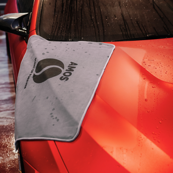 AMOS Powerfluff ultra nedvszívó mikroszálas törölköző, szürke, 1000 GSM, 60x80 cm + AJÁNDÉK kesztyű