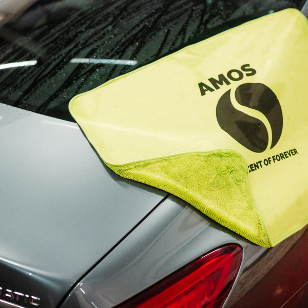 AMOS Powerfluff ultra nedvszívó mikroszálas törölköző, zöld, 1000 GSM, 60x80 cm + AJÁNDÉK kesztyű