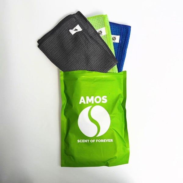 3 darabos AMOS színes mikroszálas törlőkendő szett, 400 GSM, 40x40 cm