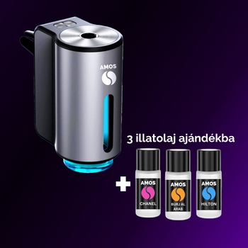 Szürke mini AMOS Diffúzor + 3 illat AJÁNDÉK