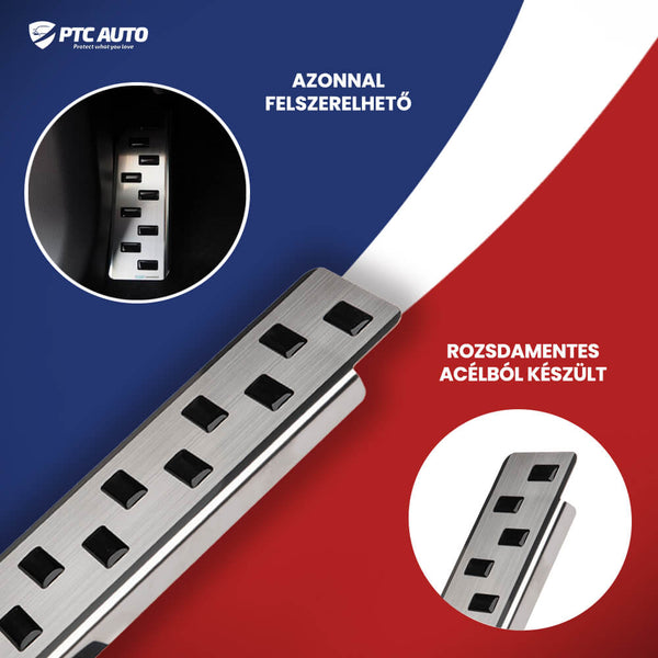 Rozsdamentes acél lábtámasz védők Skoda Rapid, gyártmány 2012.10 - 2019.03, ferdehátú karosszéria #1